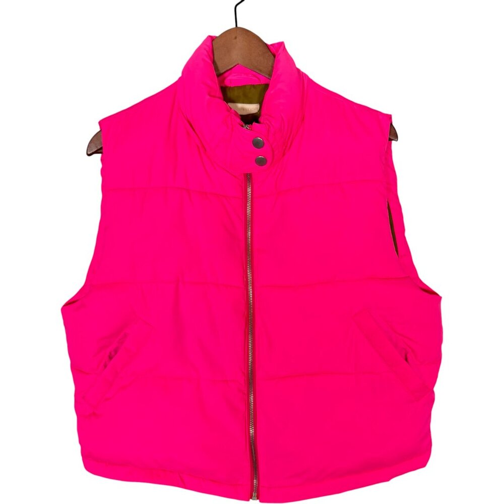 Anthropologie Pilcro Hot Pink Puffer Vest Boxy S